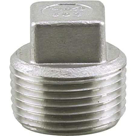 Plumbeeze PLUMB-EEZE 3/4 In. MIP Square Head Stainless Steel Plug U2-SSP-07